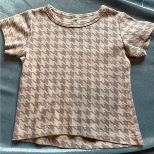 Kate Quinn Brown and Cream Houndstooth Tee